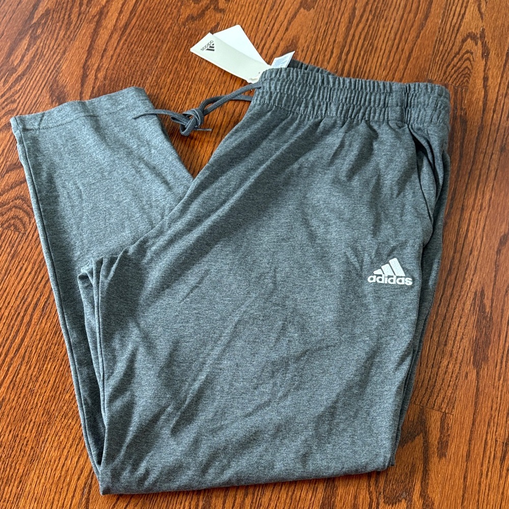 adidas Dark Heather Gray Performance Sweatpants with Logo